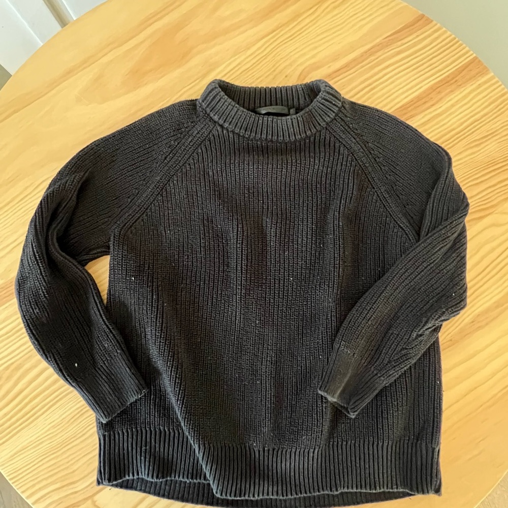 Jenni Kayne Black Crewneck Sweater Classic Knit
